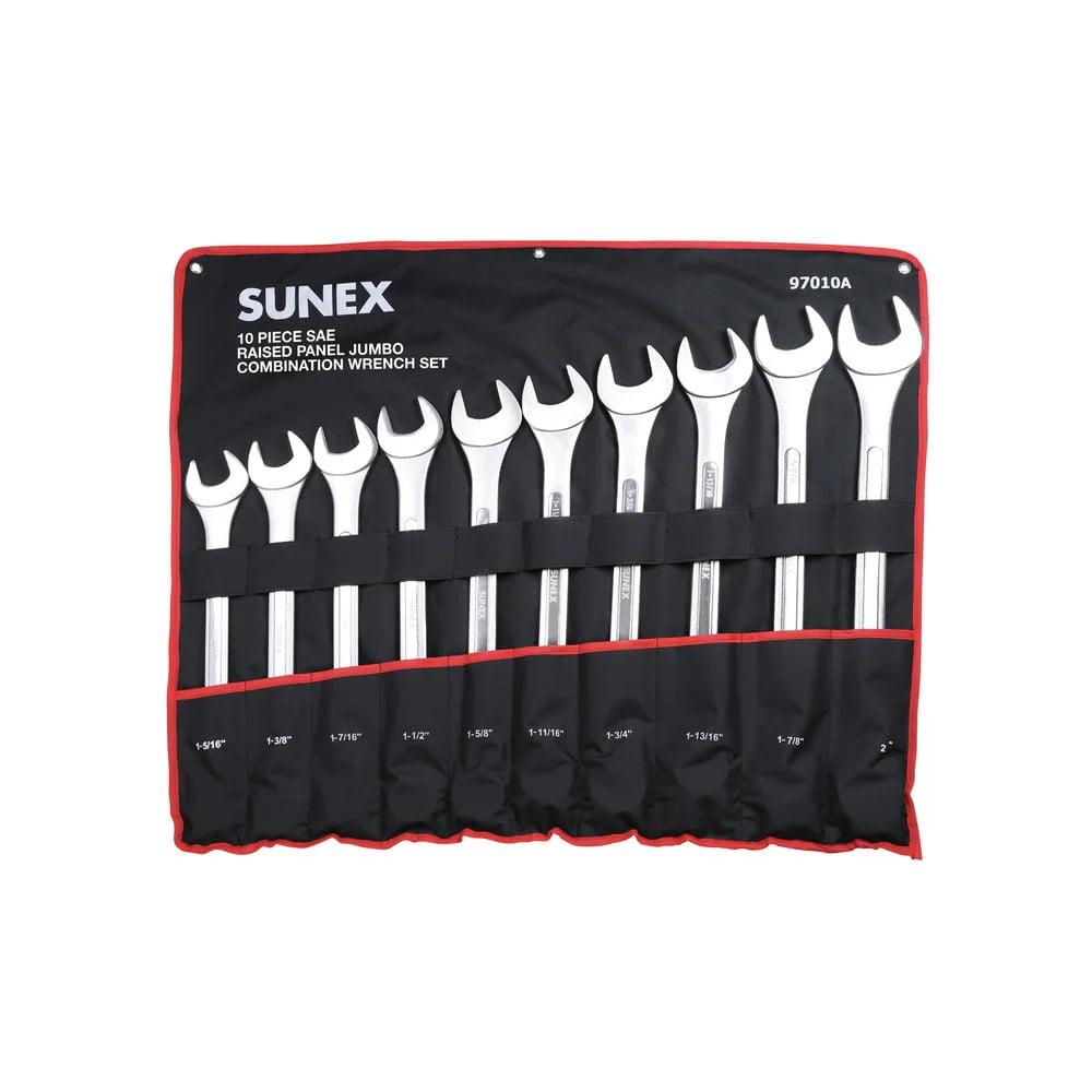 Sunex 10-PC SAE Raised Panel Jumbo Combi Wrench Set