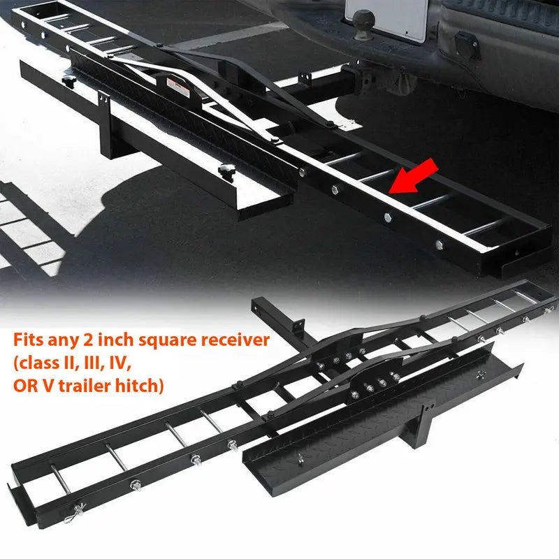 KOJEM Heavy Duty 500 Lbs Motorcycle Dirt Bike Carrier Rack with Ramp for 2″ Hitch Receiver