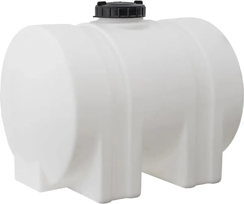 Horizontal Polyethylene Water Storage Tank – 550-Gallon Reservoir with Support Legs, USA-Made, Corrosion-Resistant