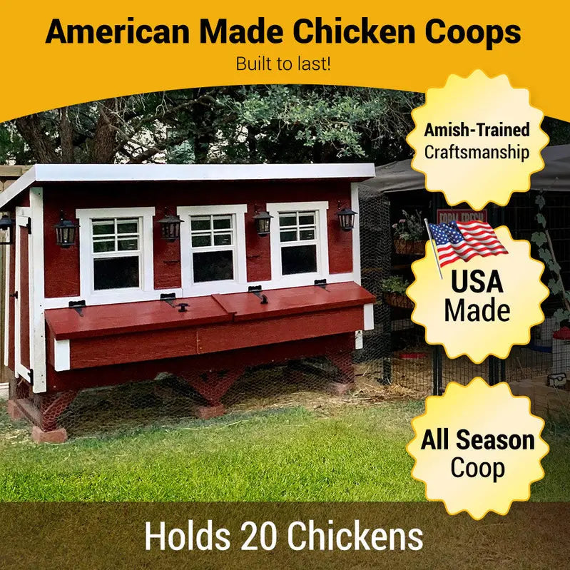OverEZ XL Chicken Coop – Accommodates Up to 20 Chickens, All-in-One Enclosed Habitat