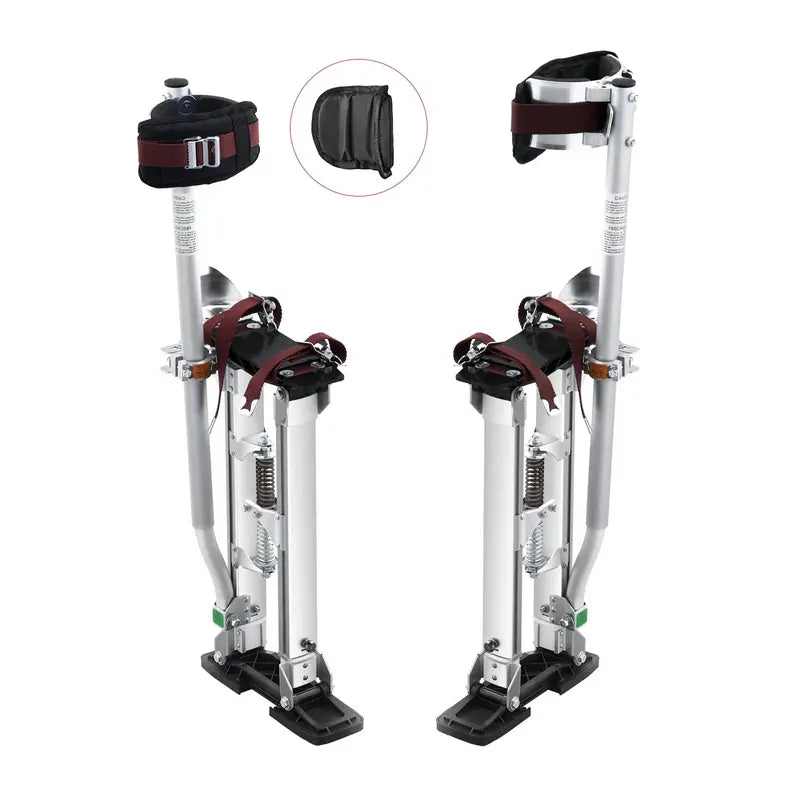 VEVOR Adjustable Aluminum Tool Stilts, 18″-30″, with Protective Knee Pad & Sturdy Alloy, Supports 228 lbs, Ideal for Drywall & Painting
