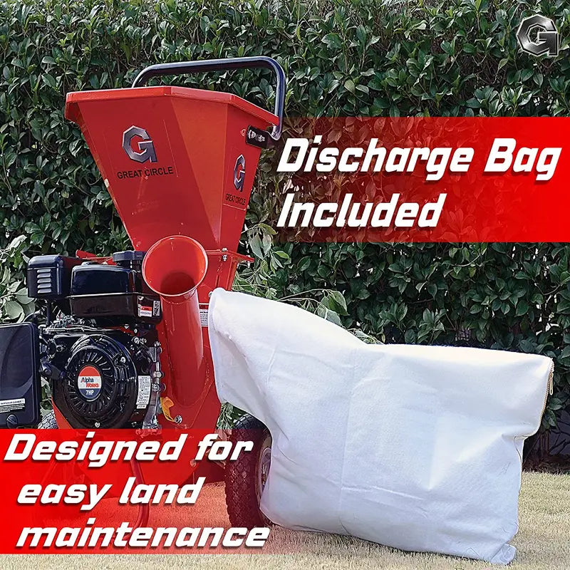 GreatCircleUSA Heavy-Duty Gas-Powered Wood Chipper & Shredder Mulcher
