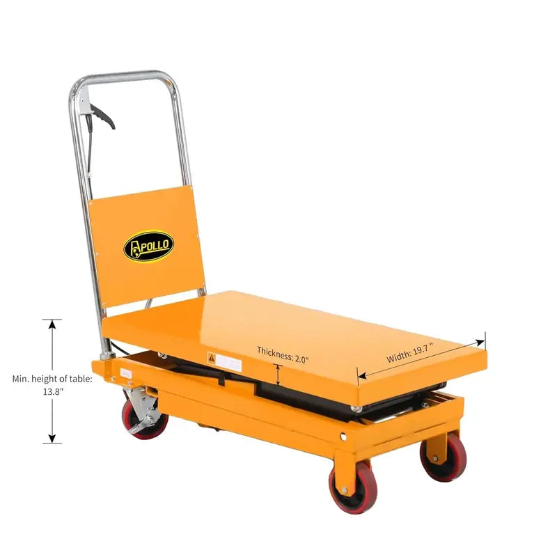 Industrial Scissor Lift Table – 350 kg Load Capacity, 130 cm Max Height, Dual-Stage Hydraulic System with Safety Locks & Caster Wheels