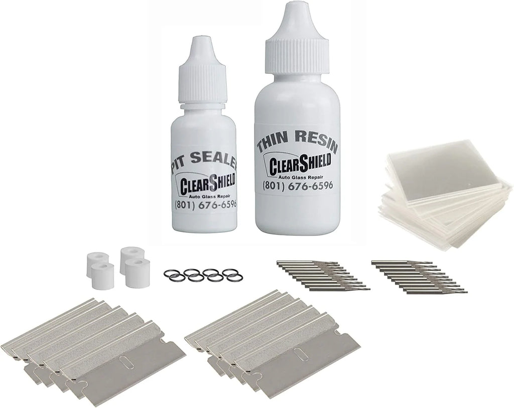Clearshield Windshield Repair Kit Professional Auto Glass Repair Kit for Rock Chip or Cracks - Restores to a Fine Smooth Finish (1,000+ Repairs)