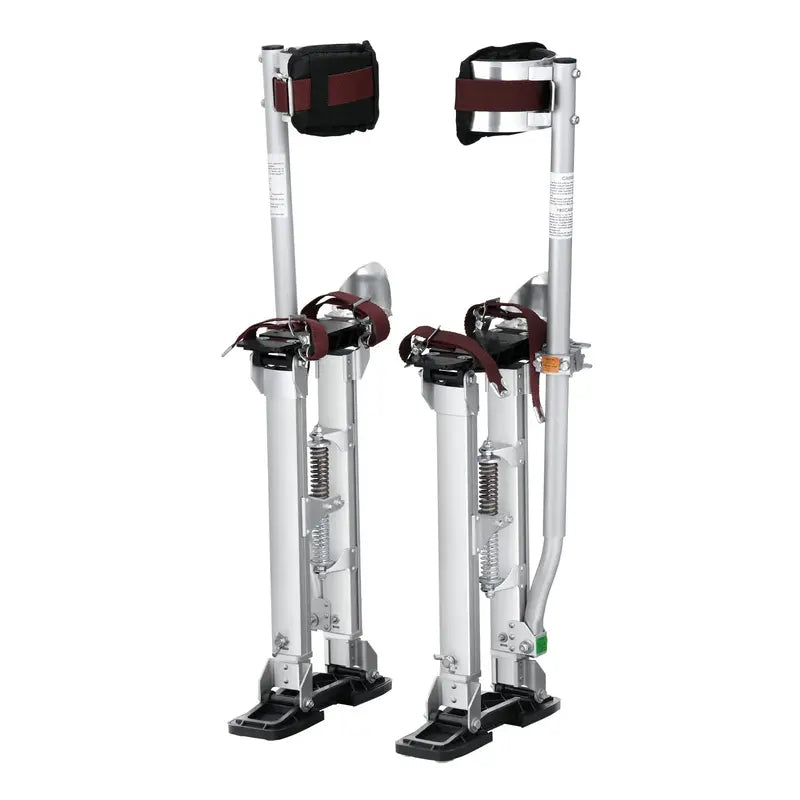 VEVOR Adjustable Aluminum Tool Stilts, 18″-30″, with Protective Knee Pad & Sturdy Alloy, Supports 228 lbs, Ideal for Drywall & Painting
