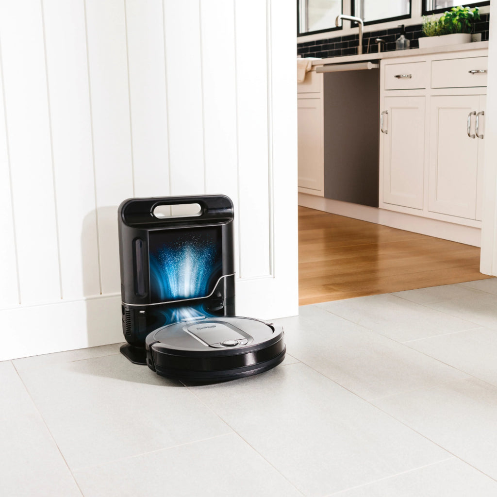Shark - IQ Robot Self-Empty XL RV1001AE, Wi-Fi Connected, Robot Vacuum with Self-Cleaning Brushroll - Black