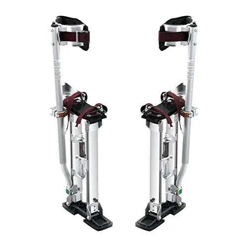 VEVOR Adjustable Aluminum Tool Stilts, 18″-30″, with Protective Knee Pad & Sturdy Alloy, Supports 228 lbs, Ideal for Drywall & Painting