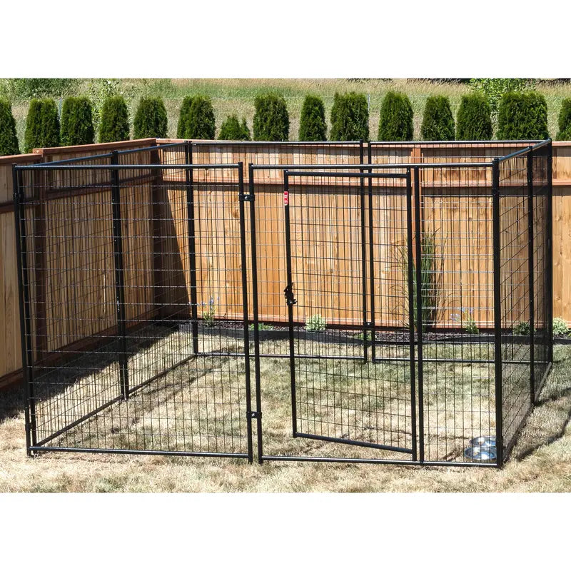 Lucky Dog Modular Kennel – 6 ft H x 10 ft W x 10 ft L, Expandable Outdoor Dog Run