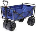 Mac Sports Heavy-Duty All-Terrain Folding Beach Wagon – Blue/Black Utility Cart
