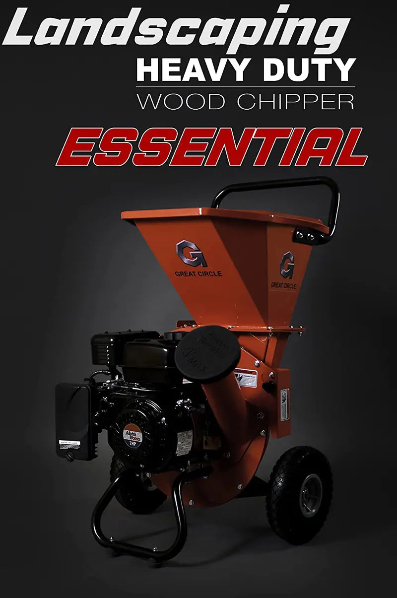 GreatCircleUSA Heavy-Duty Gas-Powered Wood Chipper & Shredder Mulcher