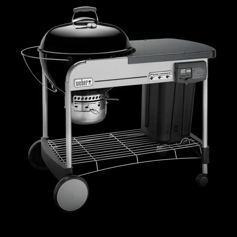 Weber Performer Deluxe 22-Inch Charcoal Grill – Black, Built-in Thermometer & Ash Catcher