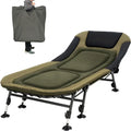 Heavy-Duty Adult Camping Cot – 330-Lb Capacity, Padded Cushion, 180° Reclining, Includes Carry Bag