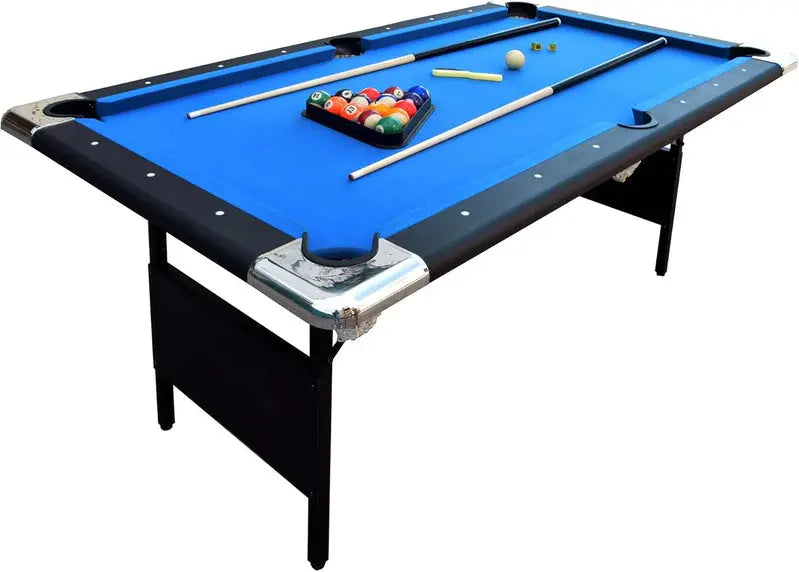 Hathaway Fairmont 6-Foot Portable Pool Table – Folding Billiards Table with Easy-Store Design for Game Rooms