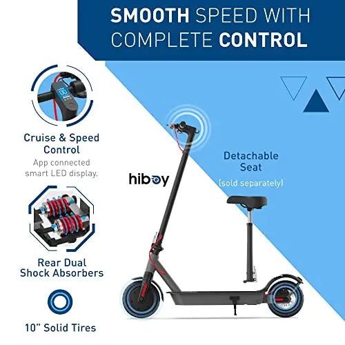 Hiboy S2 Pro Folding Electric Scooter – 500W Motor, 10-Inch Puncture-Proof Tires, Portable Commuter Design