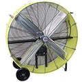 K Tool International 42″ Industrial Belt-Drive Drum Fan – Dual-Speed, Safety Yellow, Rubber-Caster Mobility