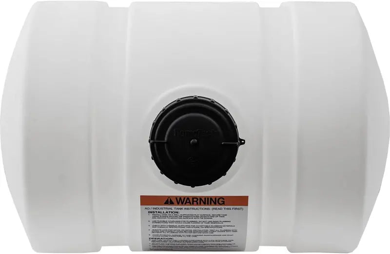 Horizontal Polyethylene Water Storage Tank – 550-Gallon Reservoir with Support Legs, USA-Made, Corrosion-Resistant