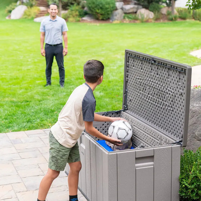 Lifetime 568-Litre Modern Deck Box – Weather-Resistant Outdoor Storage Unit (Model 60384U)