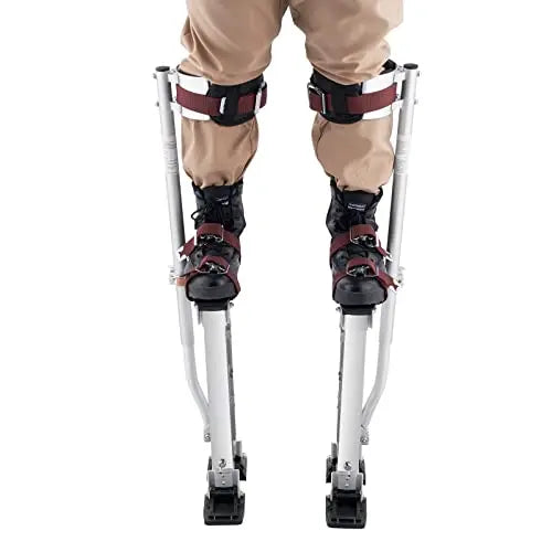 VEVOR Adjustable Aluminum Tool Stilts, 18″-30″, with Protective Knee Pad & Sturdy Alloy, Supports 228 lbs, Ideal for Drywall & Painting