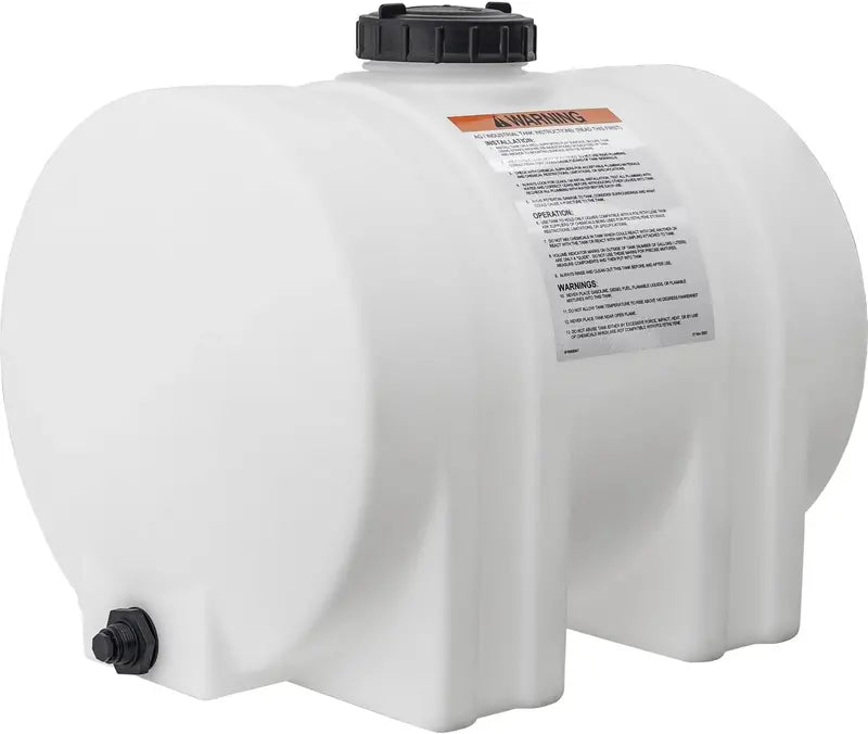 Horizontal Polyethylene Water Storage Tank – 550-Gallon Reservoir with Support Legs, USA-Made, Corrosion-Resistant