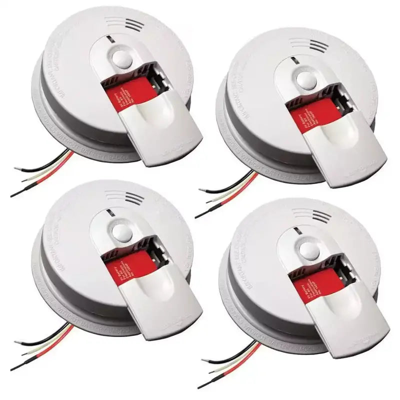 i4618 Hardwired Smoke Alarm – 4-Pack Ionization Detector with 120V AC Power & 9V Backup Battery