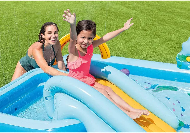 Inflatable Jungle-Themed Play Center – 96″ x 78″ x 28″, Designed for Kids Ages 2+ with Safe Bounce Surface and Kid-Friendly Features
