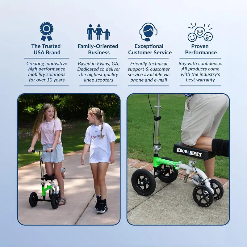 Hybrid All-Terrain Knee Scooter – Compact, Heavy-Duty Recovery Walker for Ankle & Foot Injuries