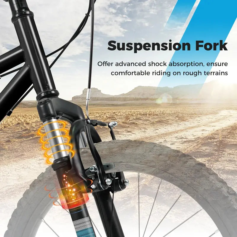 Kids' 20- and 24-Inch Mountain Bike – 6-Speed Drivetrain with Front Suspension Fork