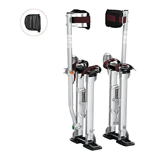 VEVOR Adjustable Aluminum Tool Stilts, 18″-30″, with Protective Knee Pad & Sturdy Alloy, Supports 228 lbs, Ideal for Drywall & Painting