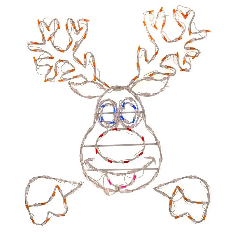 Holidynamics 30″ LED Peek-a-Boo Dancer Reindeer, Weather-Resistant Outdoor Christmas Display