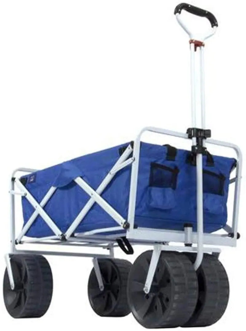 Mac Sports Heavy-Duty All-Terrain Folding Beach Wagon – Blue/Black Utility Cart