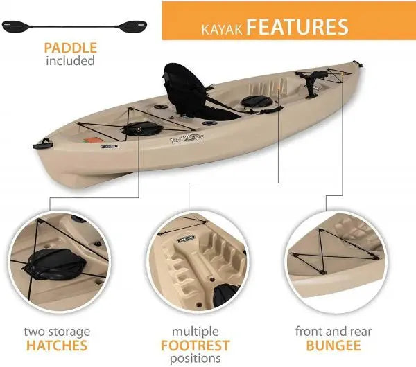 Lifetime Tamarack Angler 100 Fishing Kayak – 10-Foot Sit-On-Top Model, Includes Two Paddles