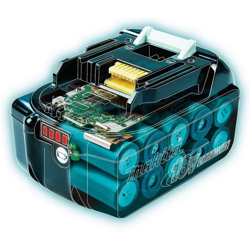 Makita 18-Volt LXT Lithium-Ion Battery and Rapid Optimum Charger Starter Pack (5.0Ah) with bonus 18V LXT Inflator (Tool-Only) BL1850BDC2DMP18