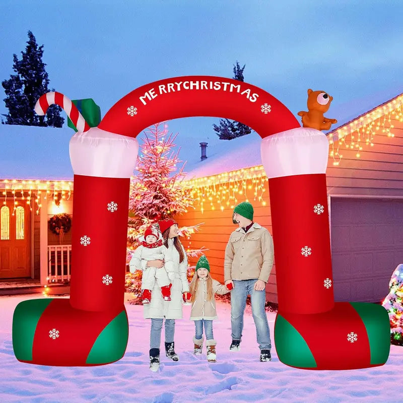 ITEFDTUTNE 12FT Christmas Inflatable Archway, Green Polyester with LED Lights, Outdoor Holiday Yard Decoration
