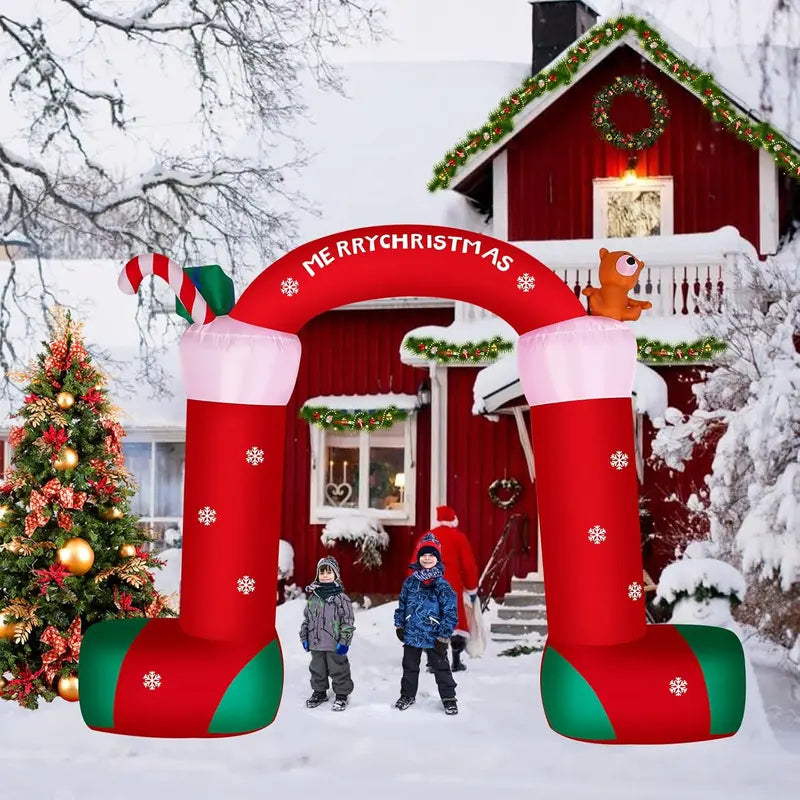 ITEFDTUTNE 12FT Christmas Inflatable Archway, Green Polyester with LED Lights, Outdoor Holiday Yard Decoration