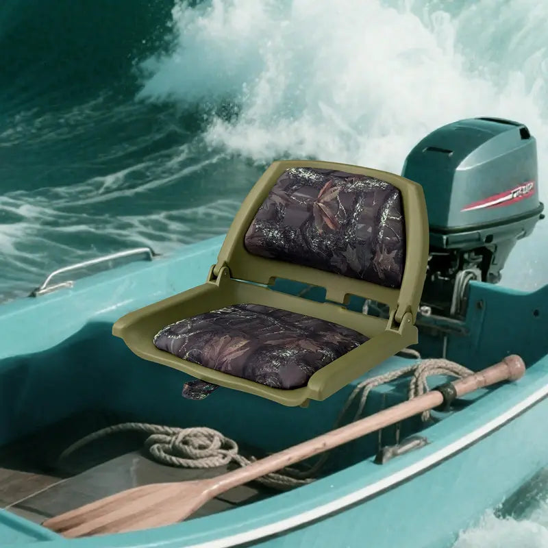Low-Profile Molded Fishing Boat Chair – Marine-Grade PVC Cushion, Low-Back Design
