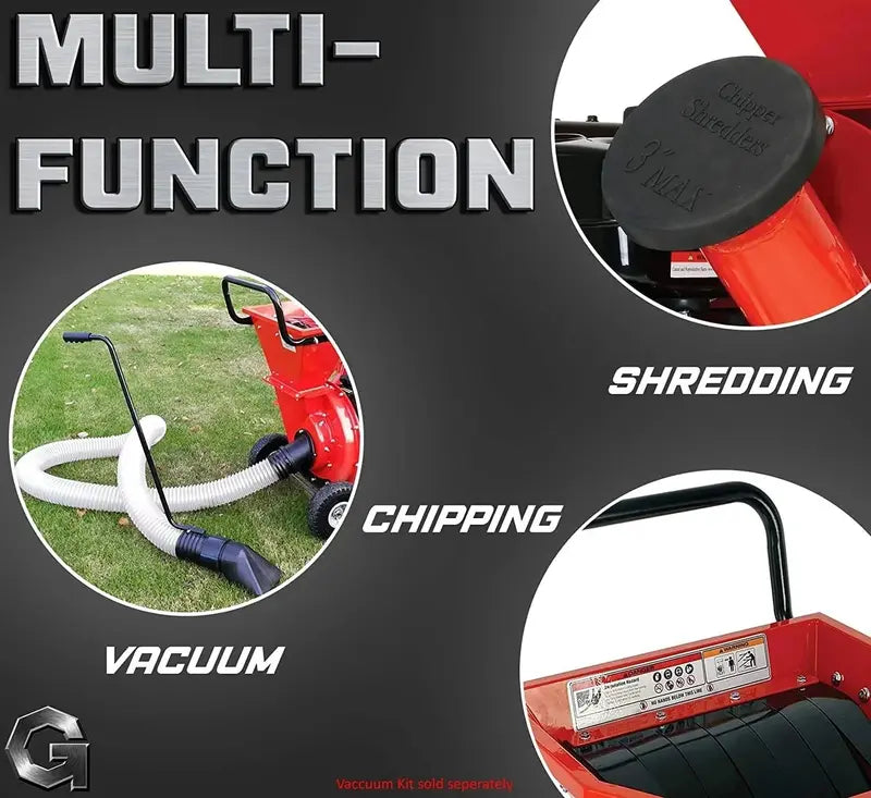 Heavy-Duty Gas-Powered Wood Chipper Shredder Mulcher – Commercial-Grade Yard Waste Processing