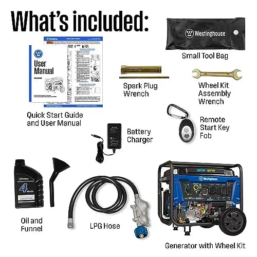 Westinghouse WGen12500DF Dual-Fuel Portable Generator – 12,500 Peak Watts for Home Backup
