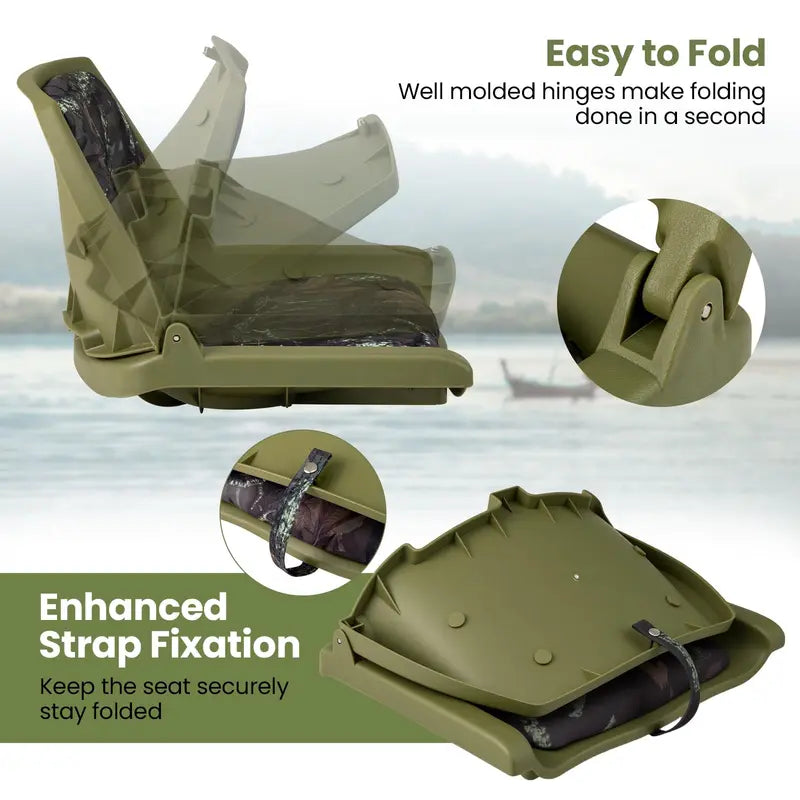Low-Profile Molded Fishing Boat Chair – Marine-Grade PVC Cushion, Low-Back Design