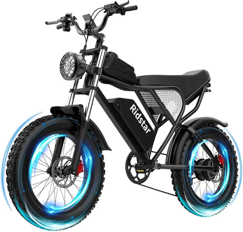 High-Speed 1000W–2000W Adult Electric Bicycle – 25–37MPH Variable Output, Rugged Fat-Tire Design