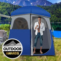Heavy-Duty Double-Room Camping Shower & Toilet Tent with Integrated Storage Bag