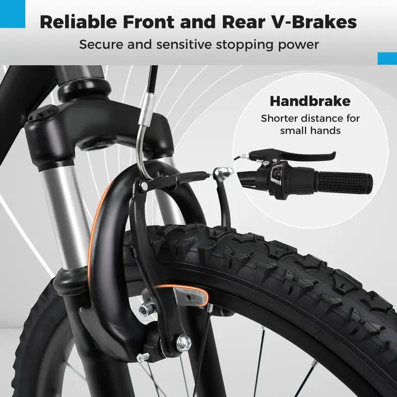 Kids' 20- and 24-Inch Mountain Bike – 6-Speed Drivetrain with Front Suspension Fork