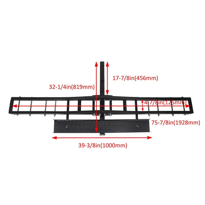 KOJEM Heavy Duty 500 Lbs Motorcycle Dirt Bike Carrier Rack with Ramp for 2″ Hitch Receiver
