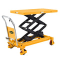 Industrial Scissor Lift Table – 350 kg Load Capacity, 130 cm Max Height, Dual-Stage Hydraulic System with Safety Locks & Caster Wheels