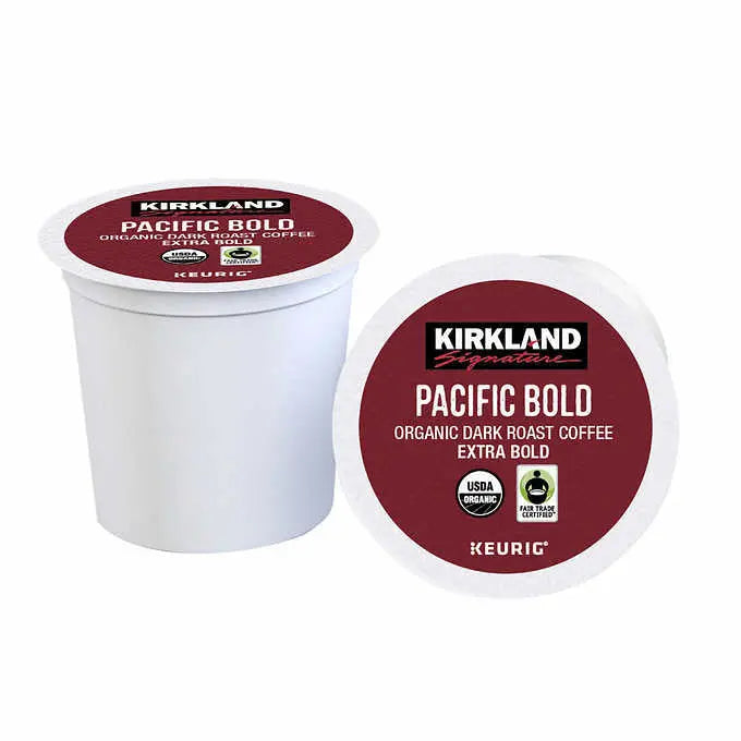 Kirkland Organic Pacific Bold Dark Roast K-Cup Pods – 120-Count Box for Keurig Brewers