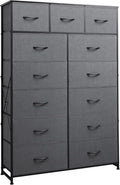 WLIVE 13-Bin Steel Storage Tower – Charcoal Black Tall Organizer with Fabric Bins for Hallway or Home Office