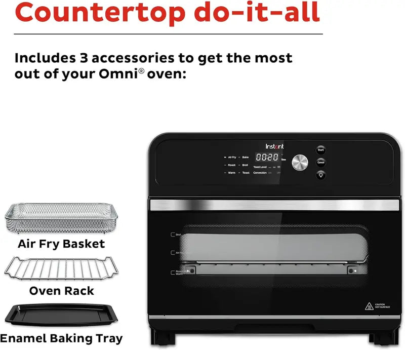 Instant Pot Omni Plus 19-Quart Toaster Oven Air Fryer – 10-in-1 Countertop Oven with Pizza-Friendly Capacity and 100+ Recipes