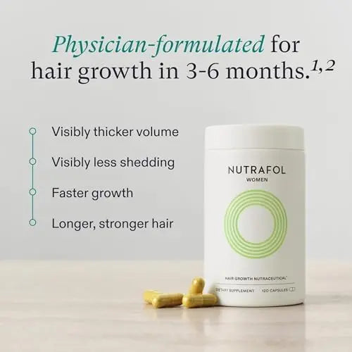Nutrafol Women's Hair Growth Supplements – Clinically Proven, Dermatologist-Recommended for Thicker, Stronger Hair (1 Month Supply)