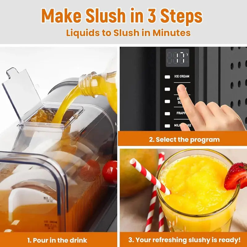 Home Soft Serve Ice Cream & Slushy Maker – Compact Frozen Treat Appliance