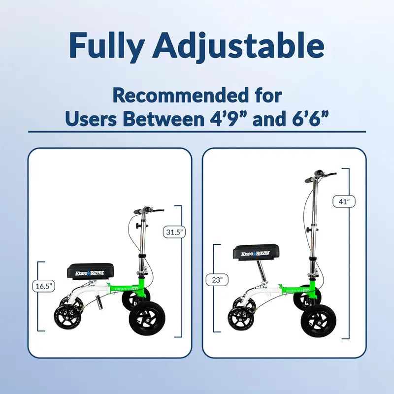 Hybrid All-Terrain Knee Scooter – Compact, Heavy-Duty Recovery Walker for Ankle & Foot Injuries