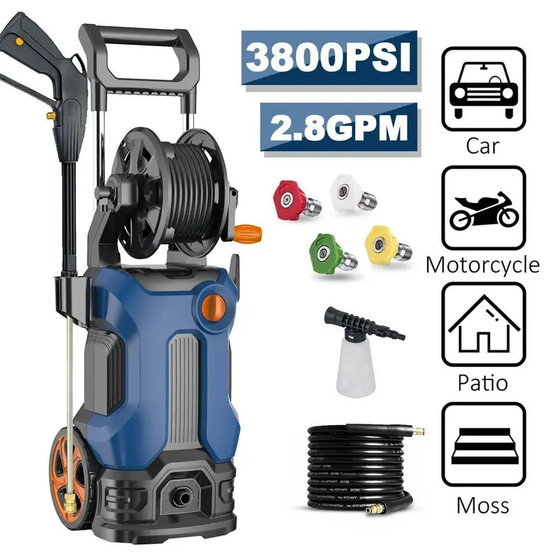 High-Performance Electric Pressure Washer – 3800 PSI / 2.8 GPM Cold Water Cleaning System